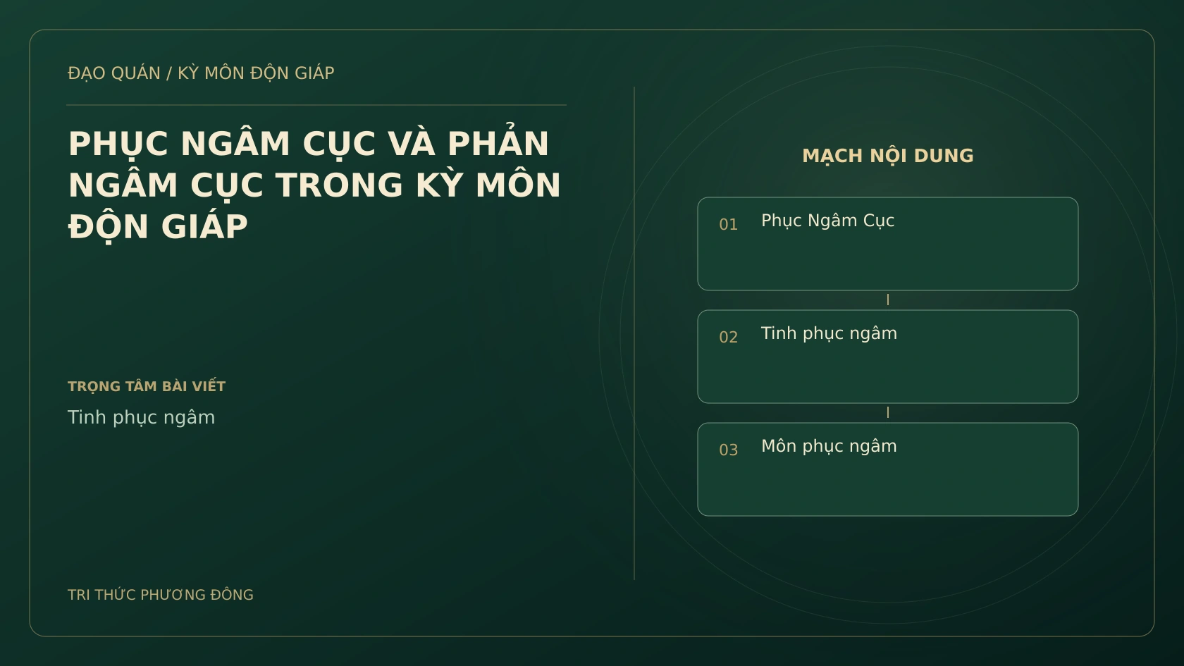 PHỤC NGÂM CỤC VÀ PHẢN NGÂM CỤC TRONG KỲ MÔN ĐỘN GIÁP