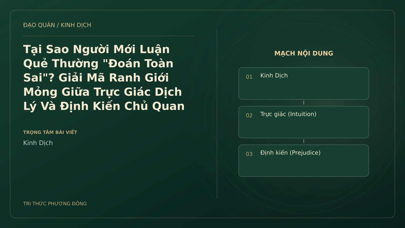 Minh họa Dịch học: Tại Sao Người Mới Luận Quẻ Thường "Đoán Toàn Sai"? Giải Mã Ranh Giới Mỏng Giữa Trực Giác Dịch Lý Và Định Kiến Chủ Quan