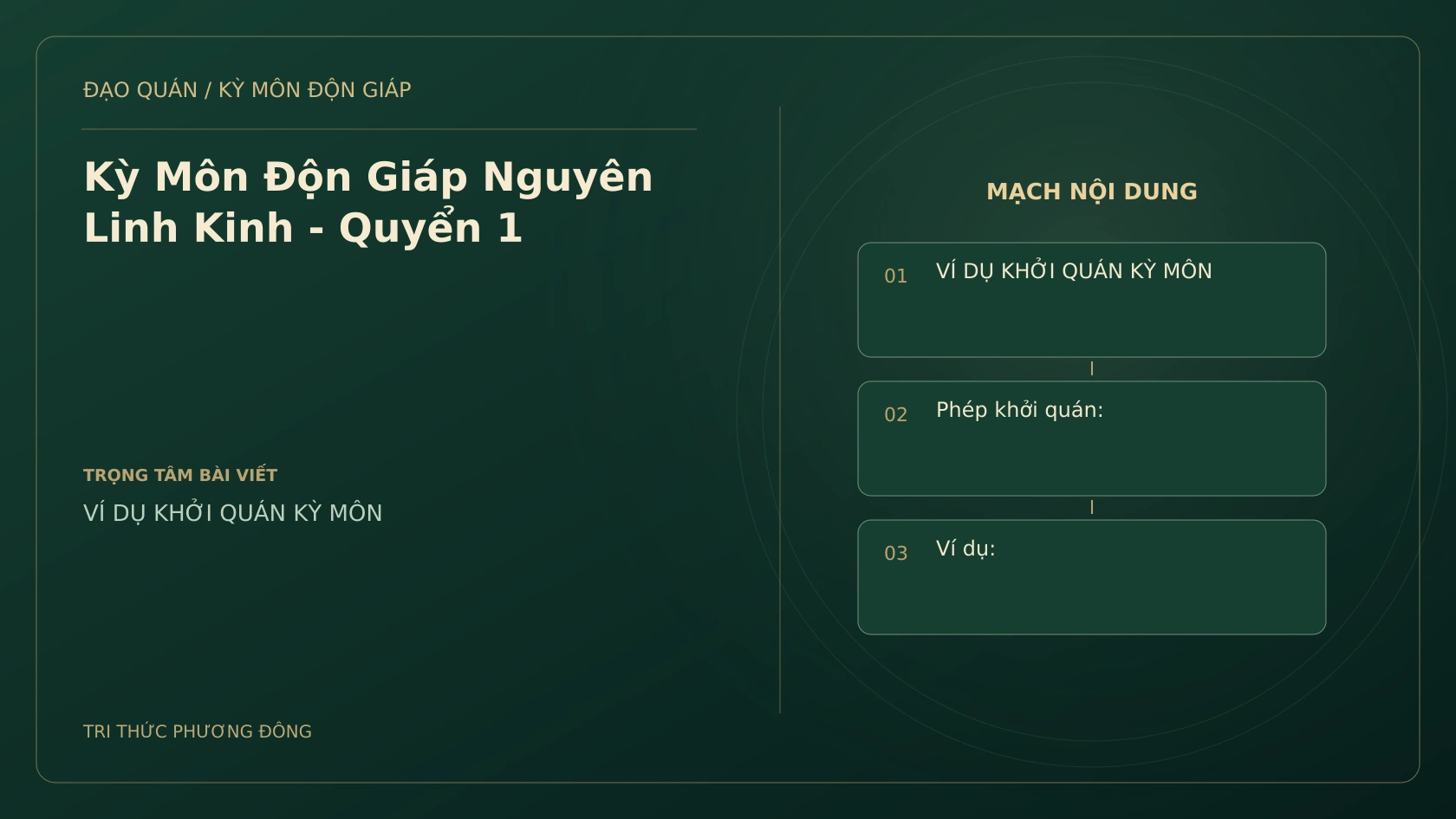 Kỳ Môn Độn Giáp Nguyên Linh Kinh - Quyển 1