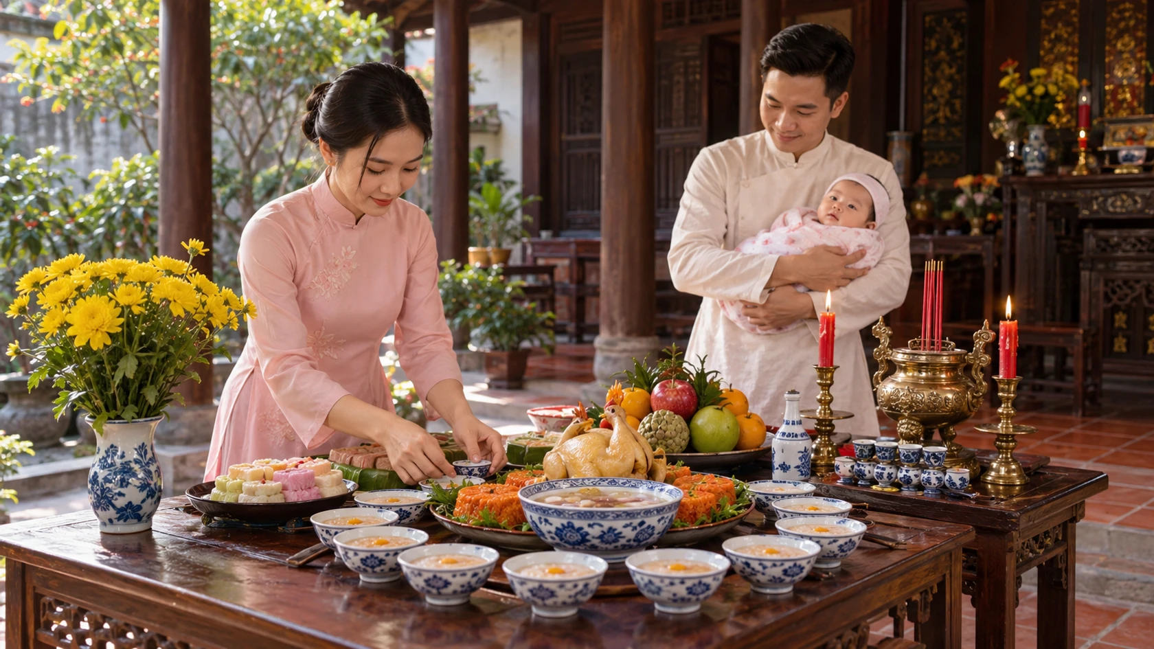 Văn khấn cúng đầy tháng – cúng thôi nôi cho bé