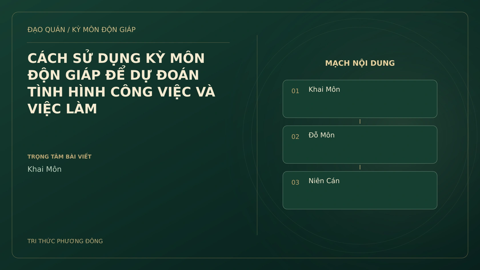 CÁCH SỬ DỤNG KỲ MÔN ĐỘN GIÁP ĐỂ DỰ ĐOÁN TÌNH HÌNH CÔNG VIỆC VÀ VIỆC LÀM