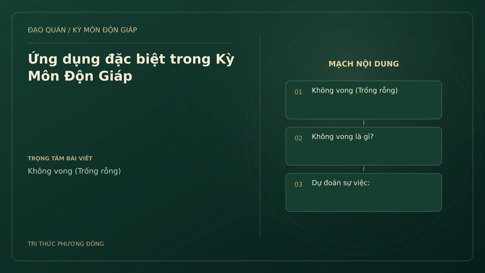Ứng dụng đặc biệt trong Kỳ Môn Độn Giáp