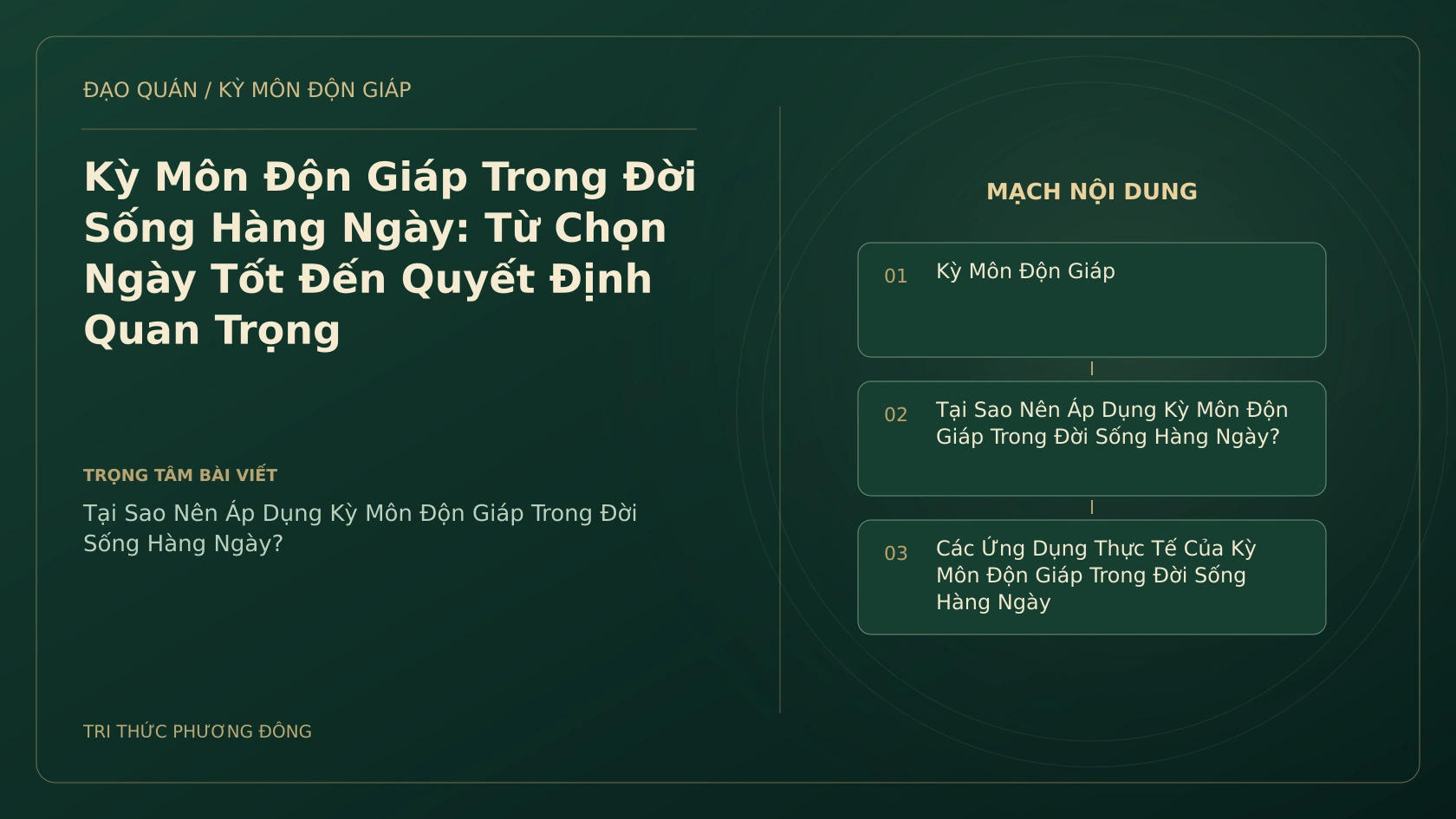Kỳ Môn Độn Giáp Trong Đời Sống Hàng Ngày: Từ Chọn Ngày Tốt Đến Quyết Định Quan Trọng