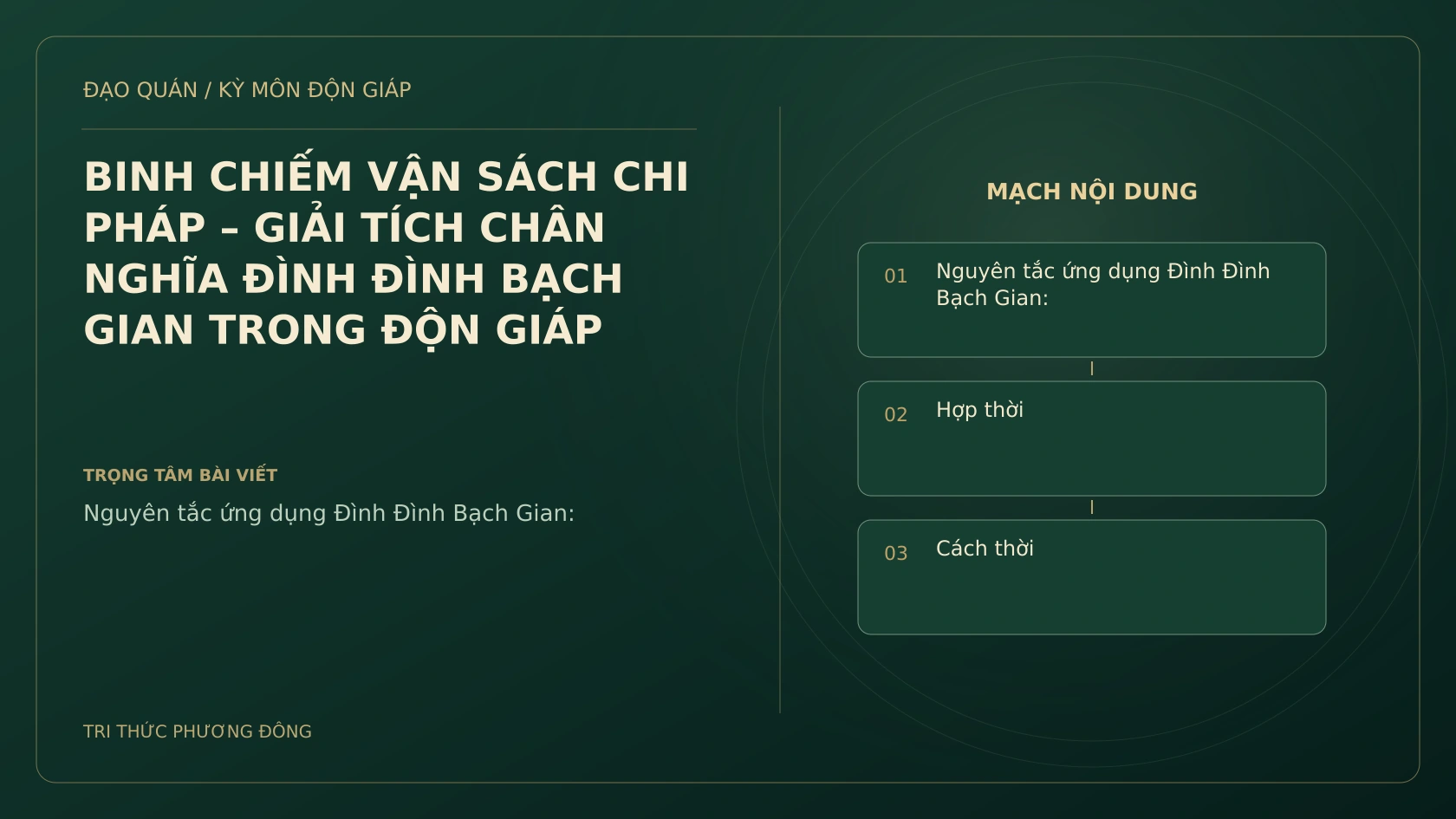 BINH CHIẾM VẬN SÁCH CHI PHÁP – GIẢI TÍCH CHÂN NGHĨA ĐÌNH ĐÌNH BẠCH GIAN TRONG ĐỘN GIÁP