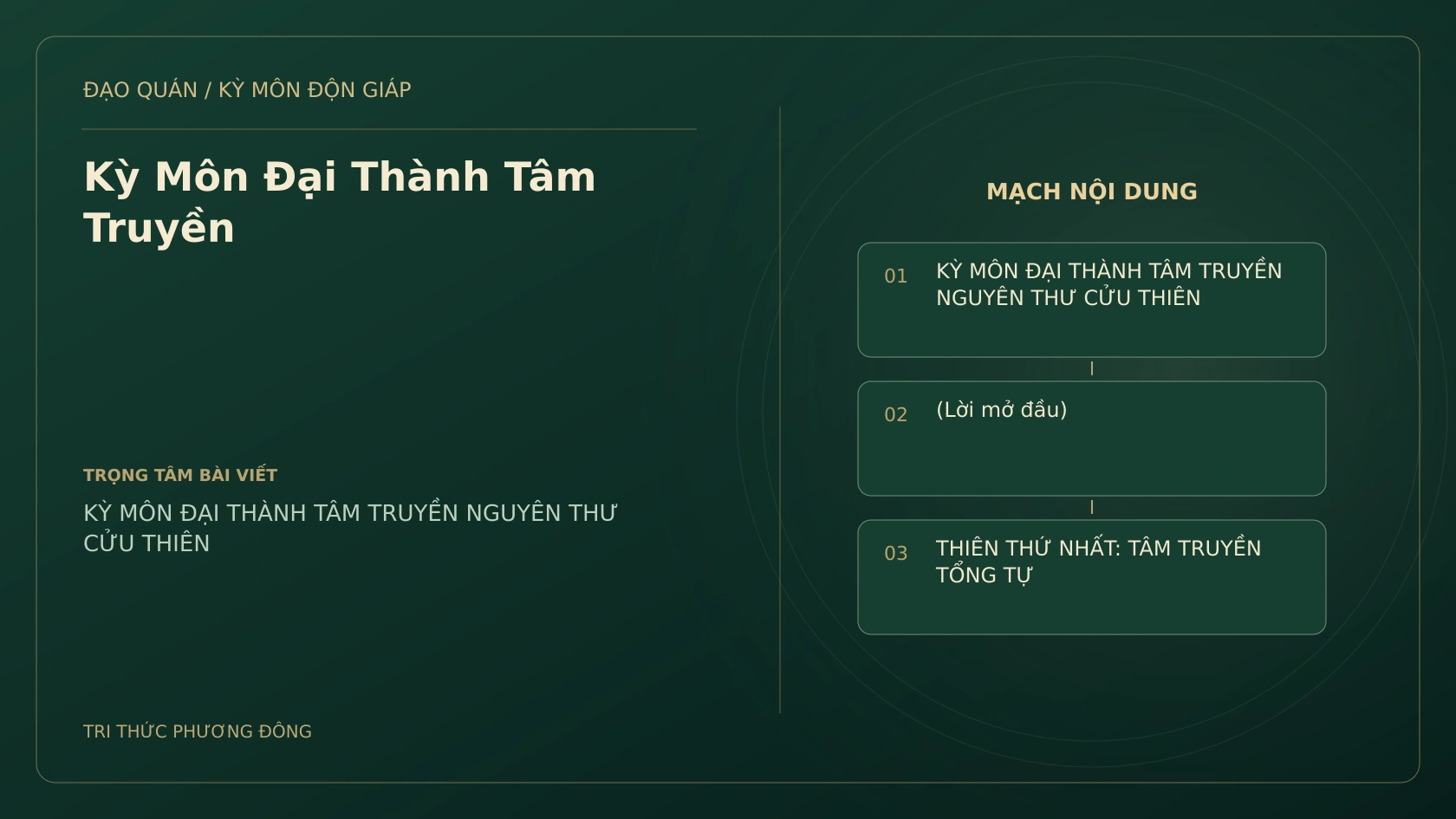 Kỳ Môn Đại Thành Tâm Truyền