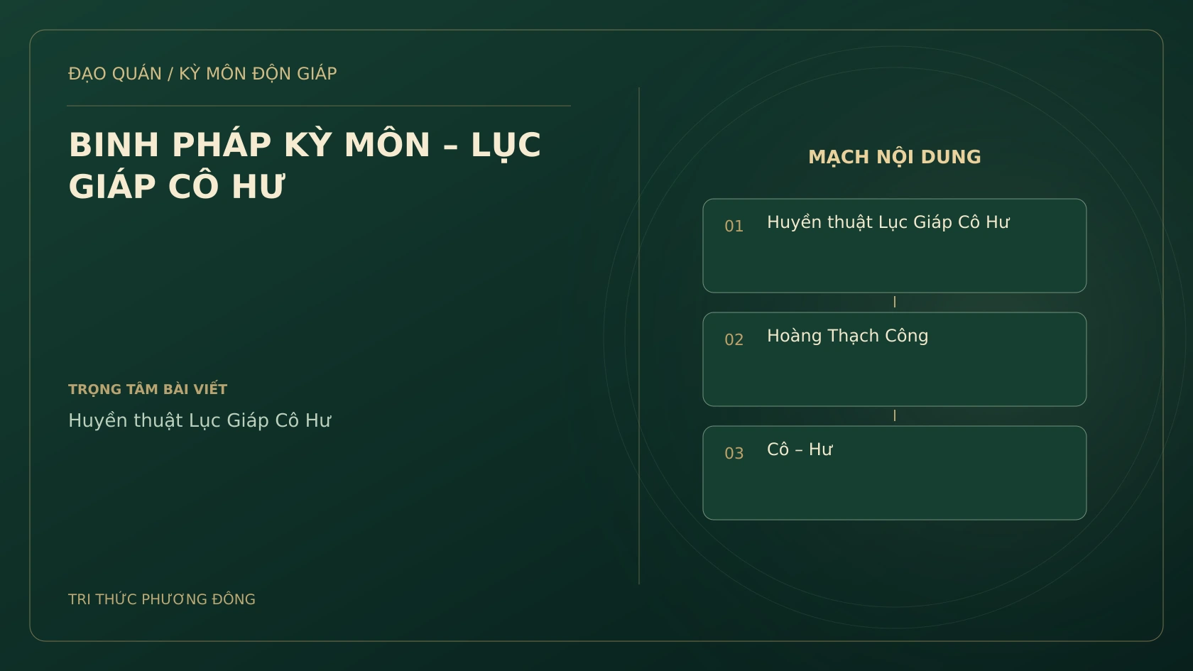 BINH PHÁP KỲ MÔN – LỤC GIÁP CÔ HƯ