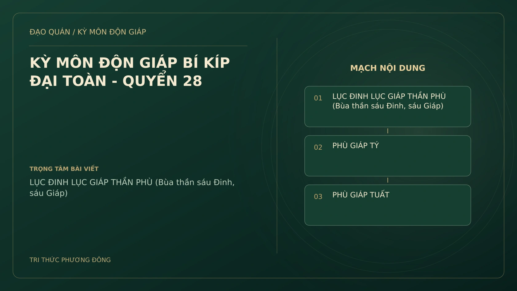 KỲ MÔN ĐỘN GIÁP BÍ KÍP ĐẠI TOÀN - QUYỂN 28