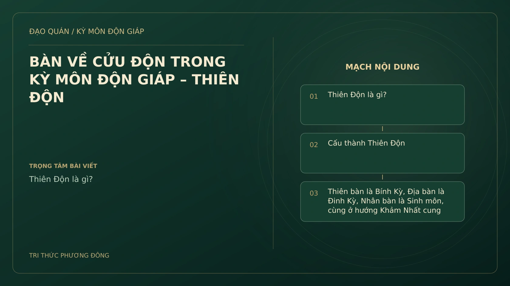 BÀN VỀ CỬU ĐỘN TRONG KỲ MÔN ĐỘN GIÁP – THIÊN ĐỘN