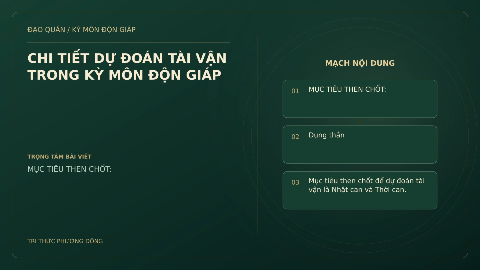 CHI TIẾT DỰ ĐOÁN TÀI VẬN TRONG KỲ MÔN ĐỘN GIÁP