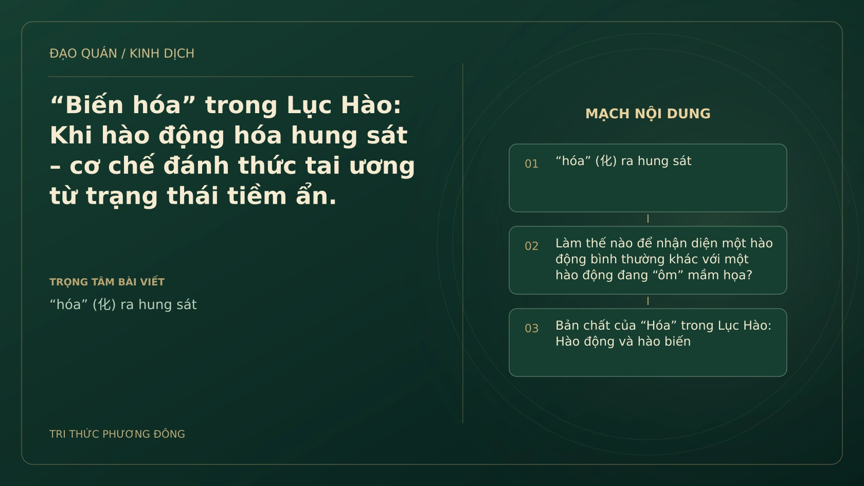 Minh họa Dịch học: “Biến hóa” trong Lục Hào: Khi hào động hóa hung sát – cơ chế đánh thức tai ương từ trạng thái tiềm ẩn.