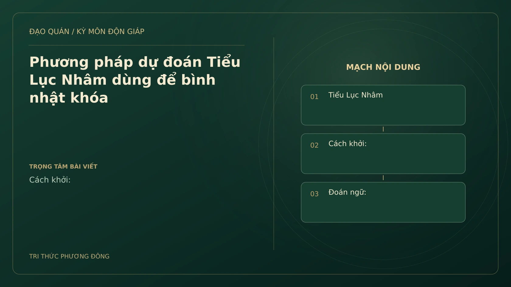 Phương pháp dự đoán Tiểu Lục Nhâm dùng để bình nhật khóa