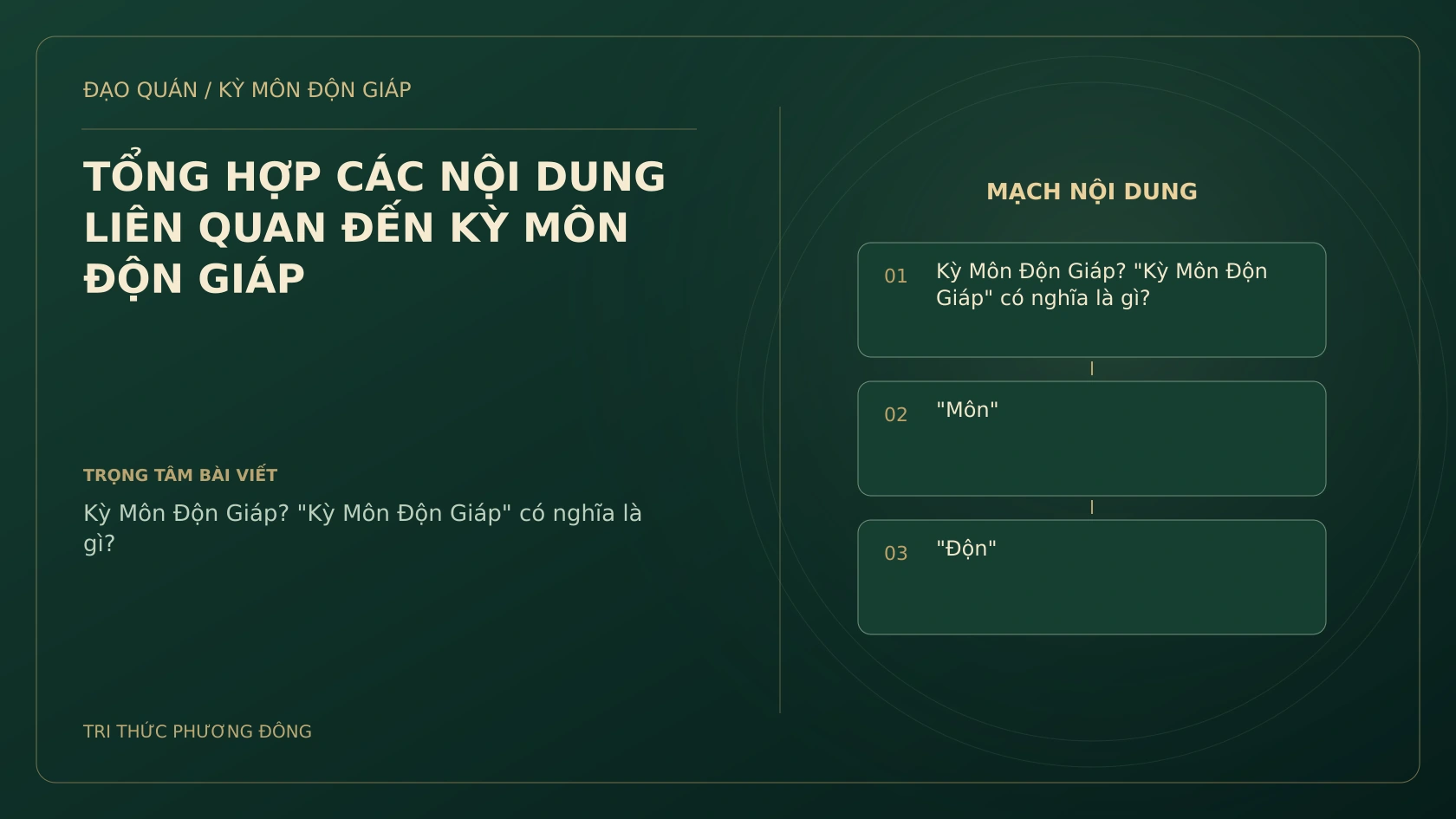 TỔNG HỢP CÁC NỘI DUNG LIÊN QUAN ĐẾN KỲ MÔN ĐỘN GIÁP