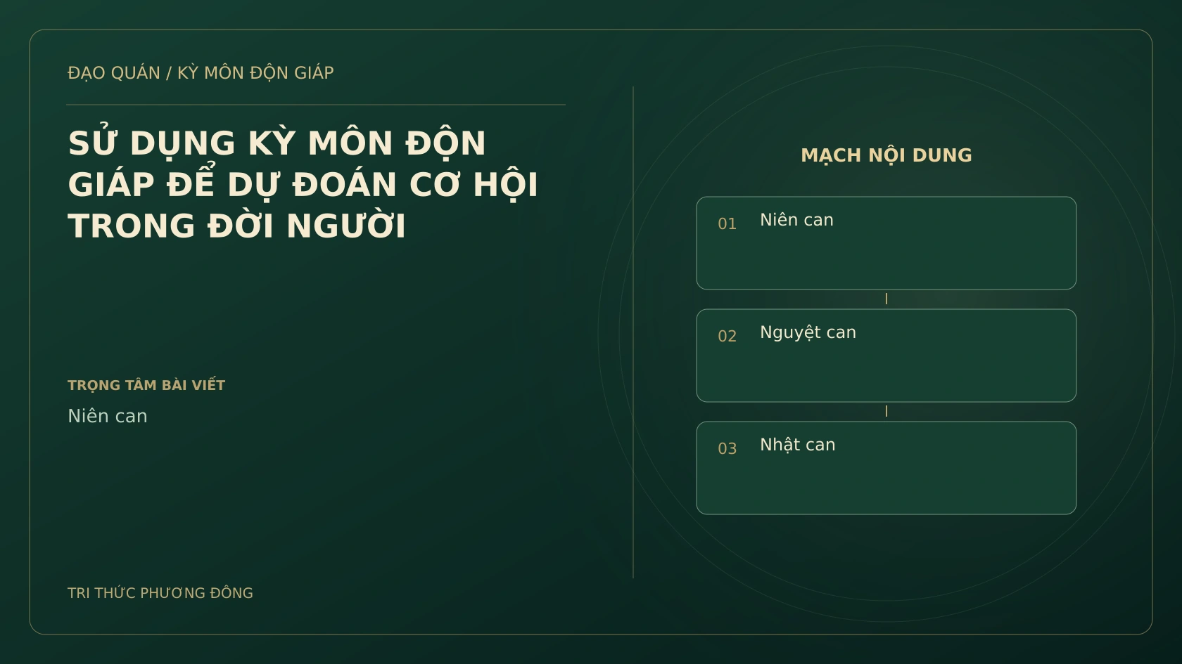 SỬ DỤNG KỲ MÔN ĐỘN GIÁP ĐỂ DỰ ĐOÁN CƠ HỘI TRONG ĐỜI NGƯỜI