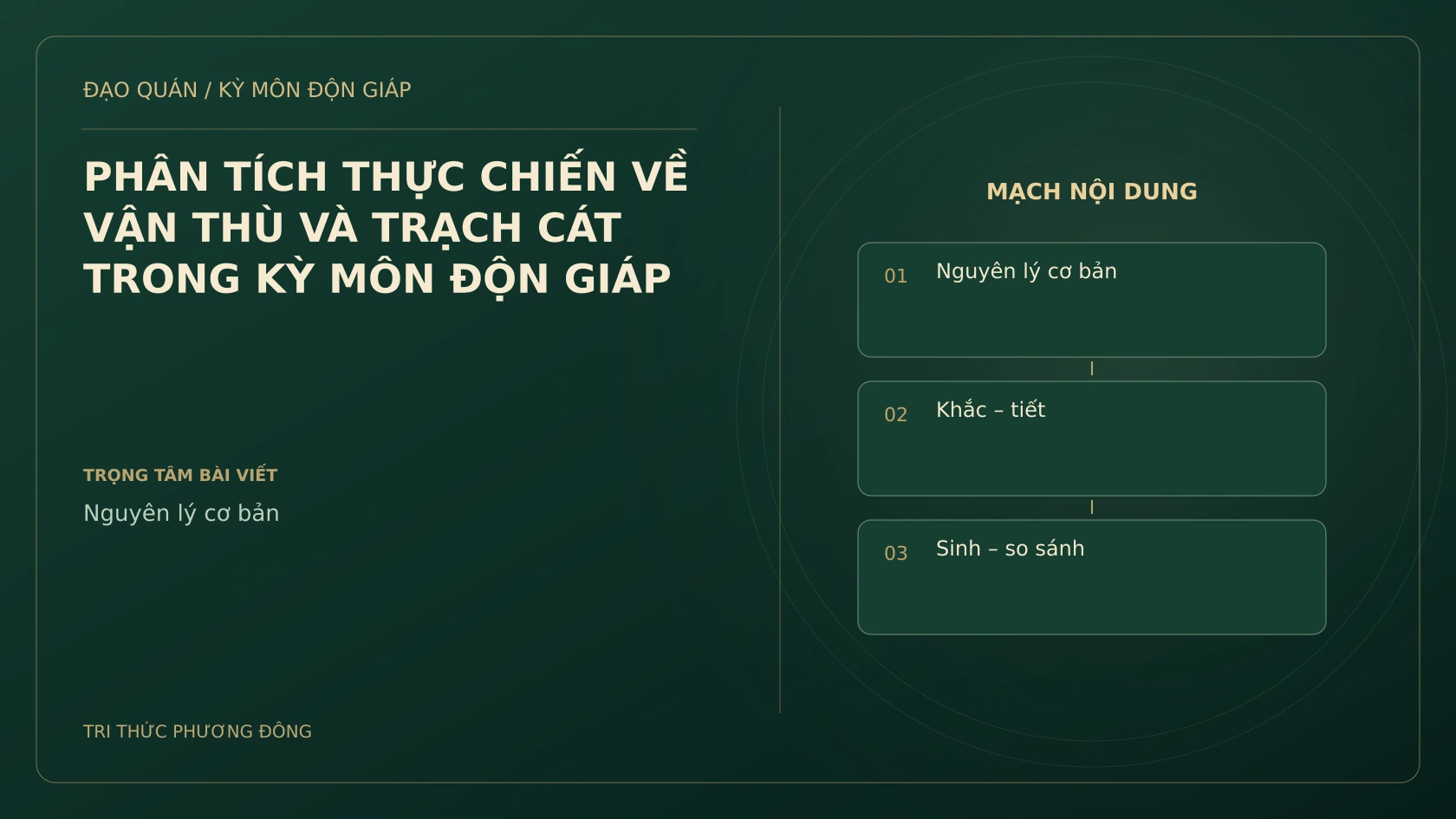PHÂN TÍCH THỰC CHIẾN VỀ VẬN THÙ VÀ TRẠCH CÁT TRONG KỲ MÔN ĐỘN GIÁP