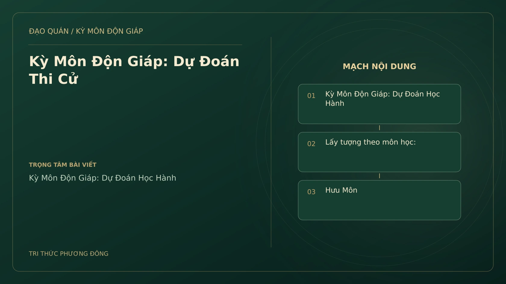 Kỳ Môn Độn Giáp: Dự Đoán Thi Cử