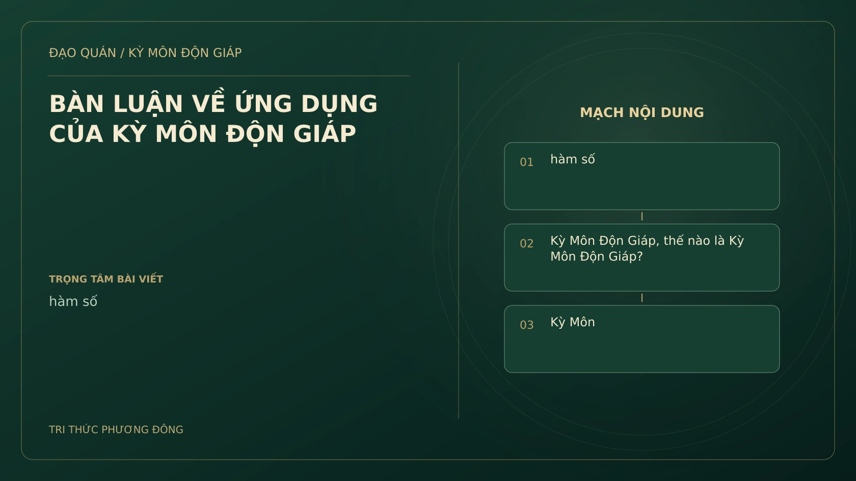 BÀN LUẬN VỀ ỨNG DỤNG CỦA KỲ MÔN ĐỘN GIÁP