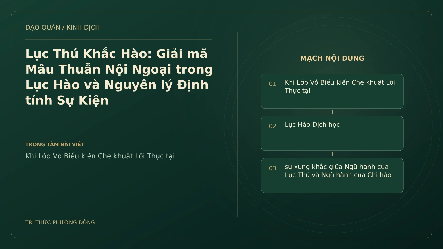 Minh họa Dịch học: Lục Thú Khắc Hào: Giải mã Mâu Thuẫn Nội Ngoại trong Lục Hào và Nguyên lý Định tính Sự Kiện