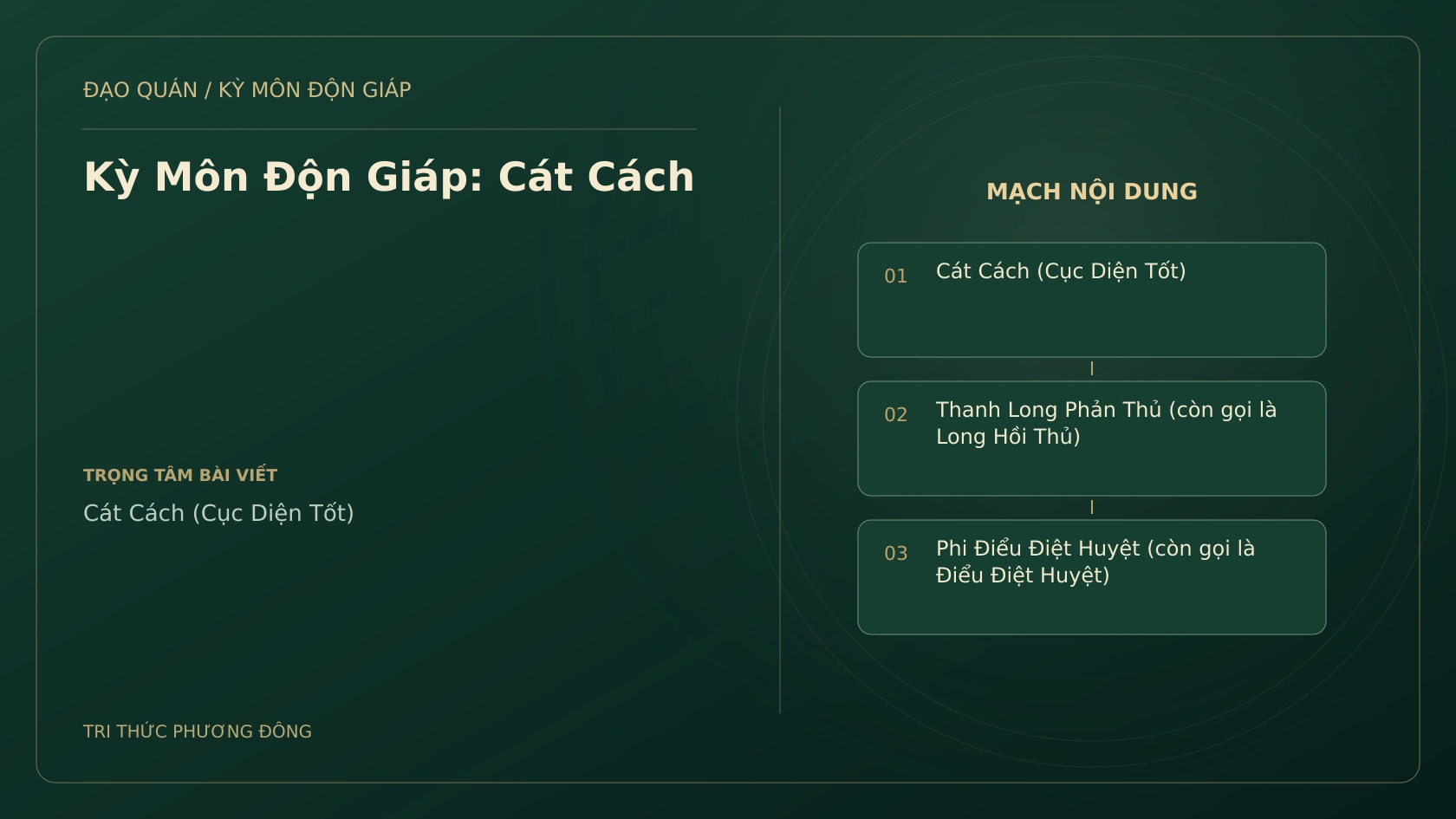 Kỳ Môn Độn Giáp: Cát Cách