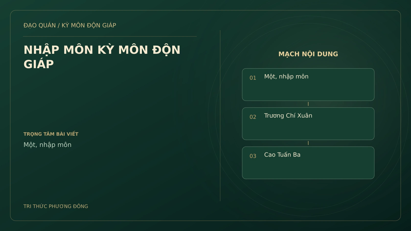 NHẬP MÔN KỲ MÔN ĐỘN GIÁP