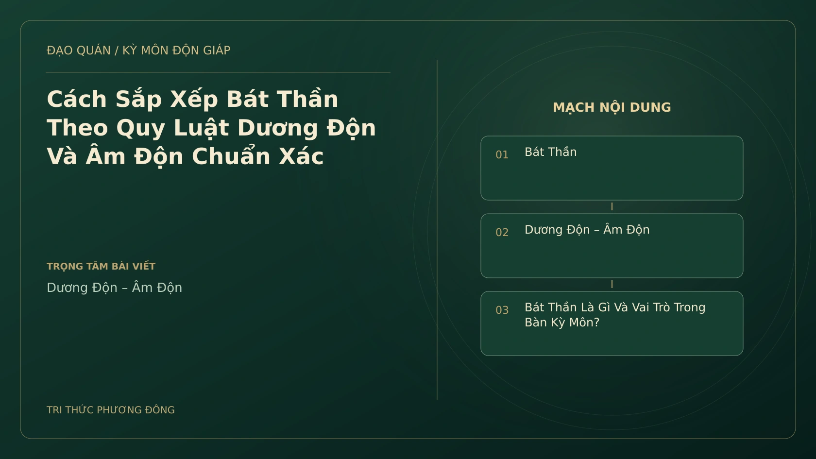 Cách Sắp Xếp Bát Thần Theo Quy Luật Dương Độn Và Âm Độn Chuẩn Xác