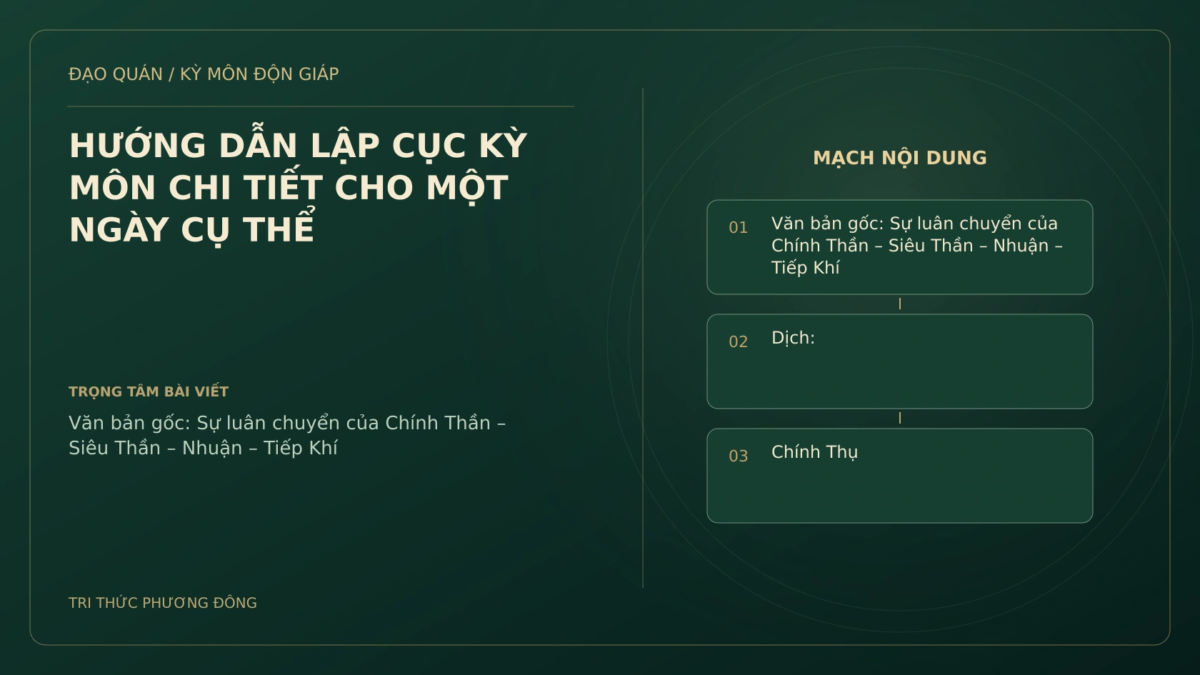 HƯỚNG DẪN LẬP CỤC KỲ MÔN CHI TIẾT CHO MỘT NGÀY CỤ THỂ