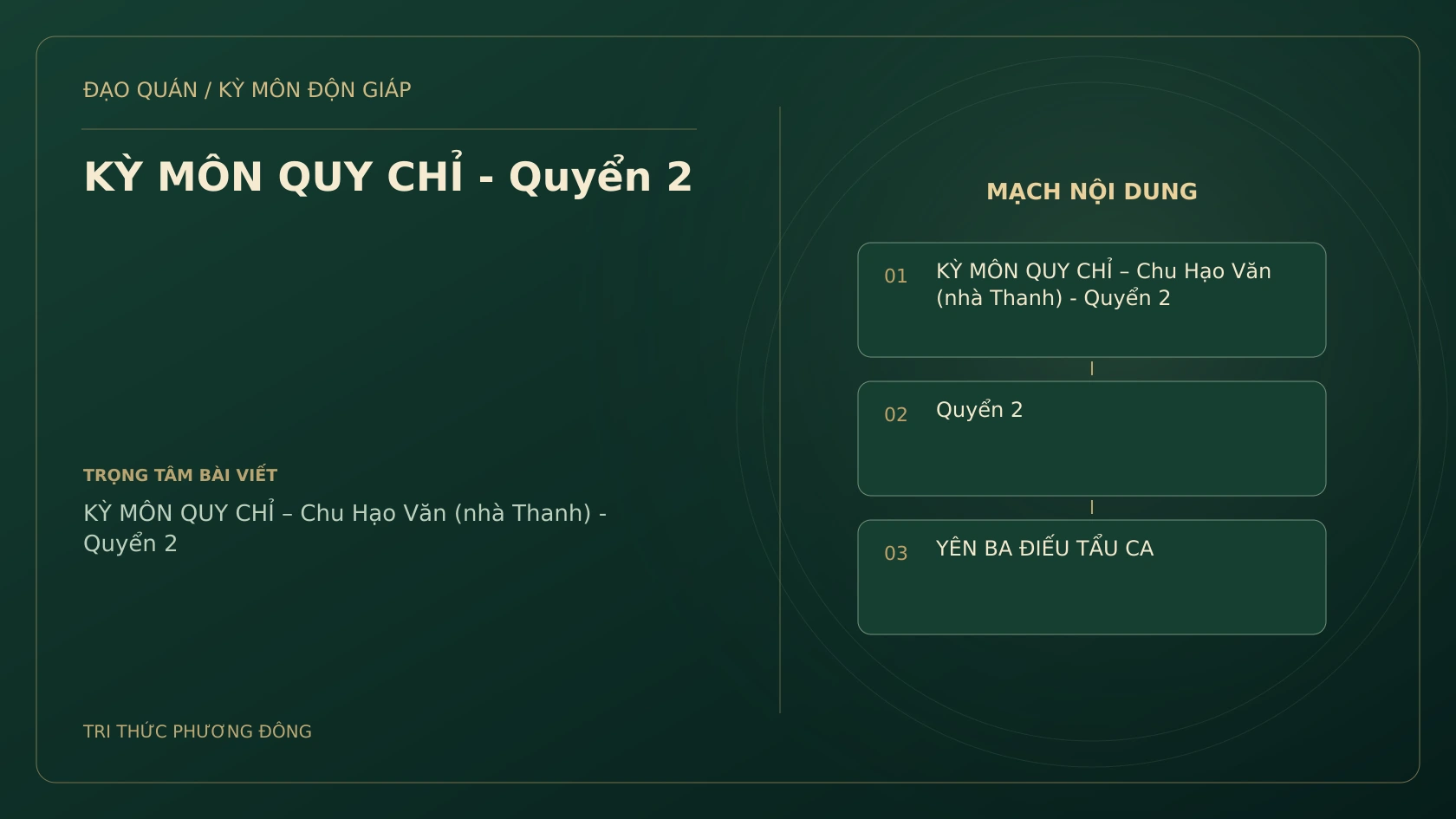 KỲ MÔN QUY CHỈ - Quyển 2