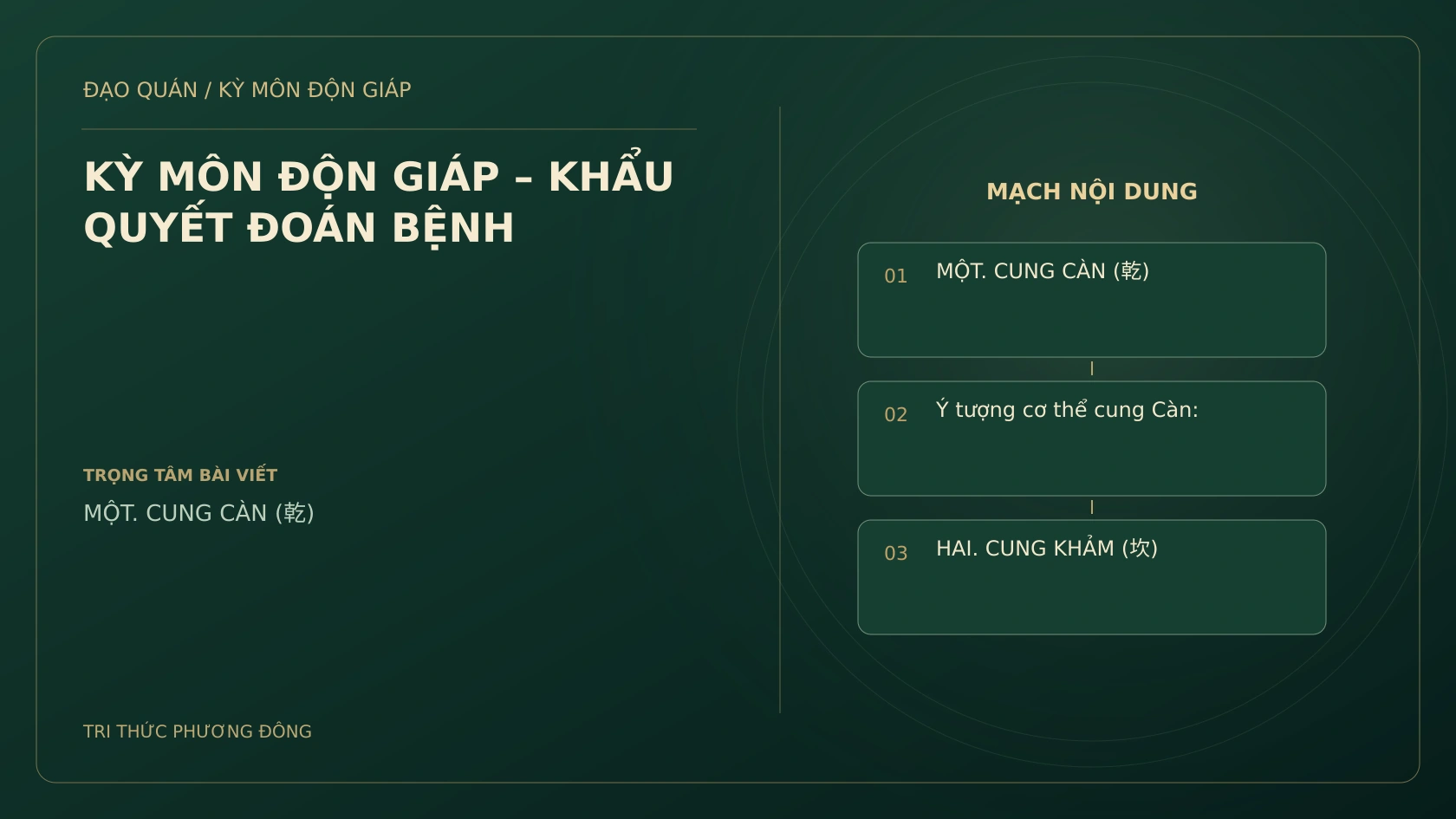 KỲ MÔN ĐỘN GIÁP – KHẨU QUYẾT ĐOÁN BỆNH