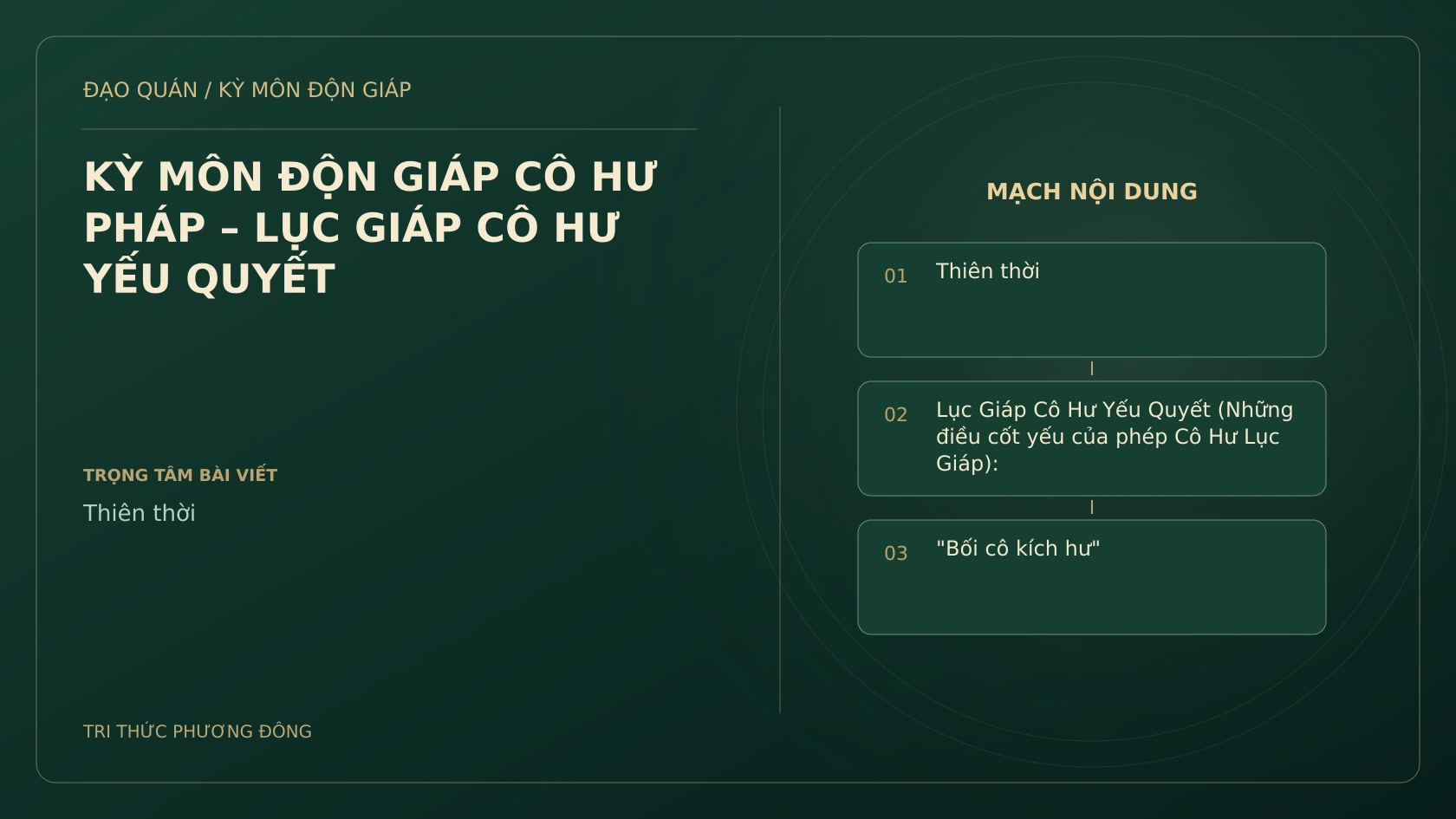 KỲ MÔN ĐỘN GIÁP CÔ HƯ PHÁP – LỤC GIÁP CÔ HƯ YẾU QUYẾT