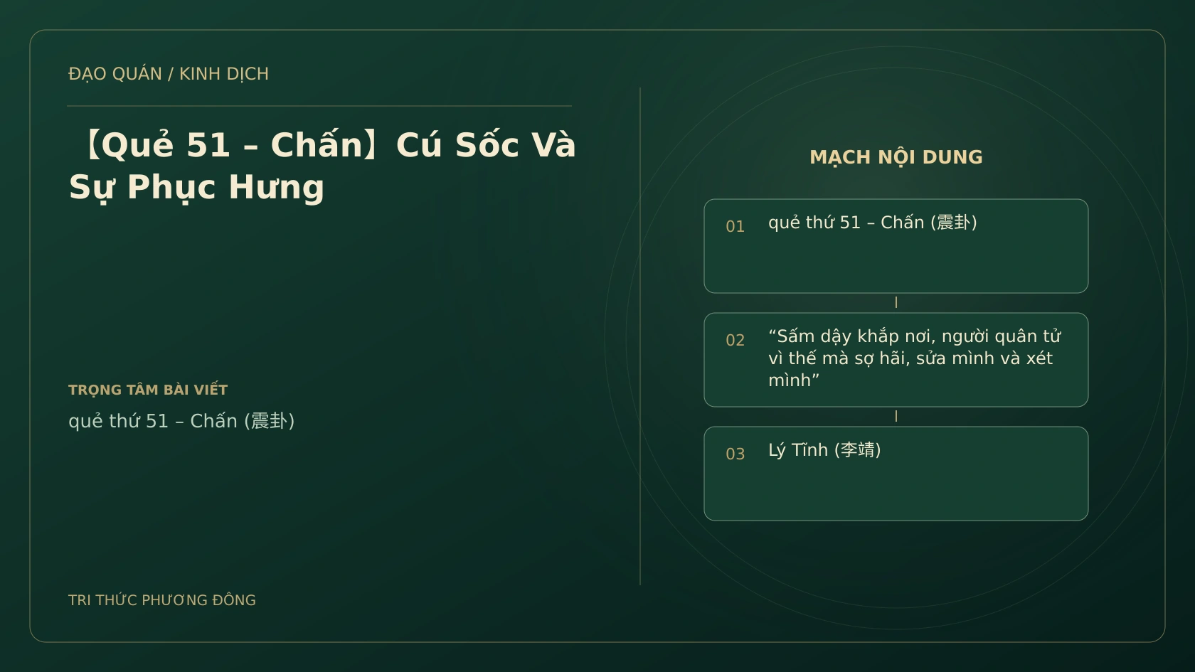 Minh họa Dịch học: 【Quẻ 51 – Chấn】Cú Sốc Và Sự Phục Hưng
