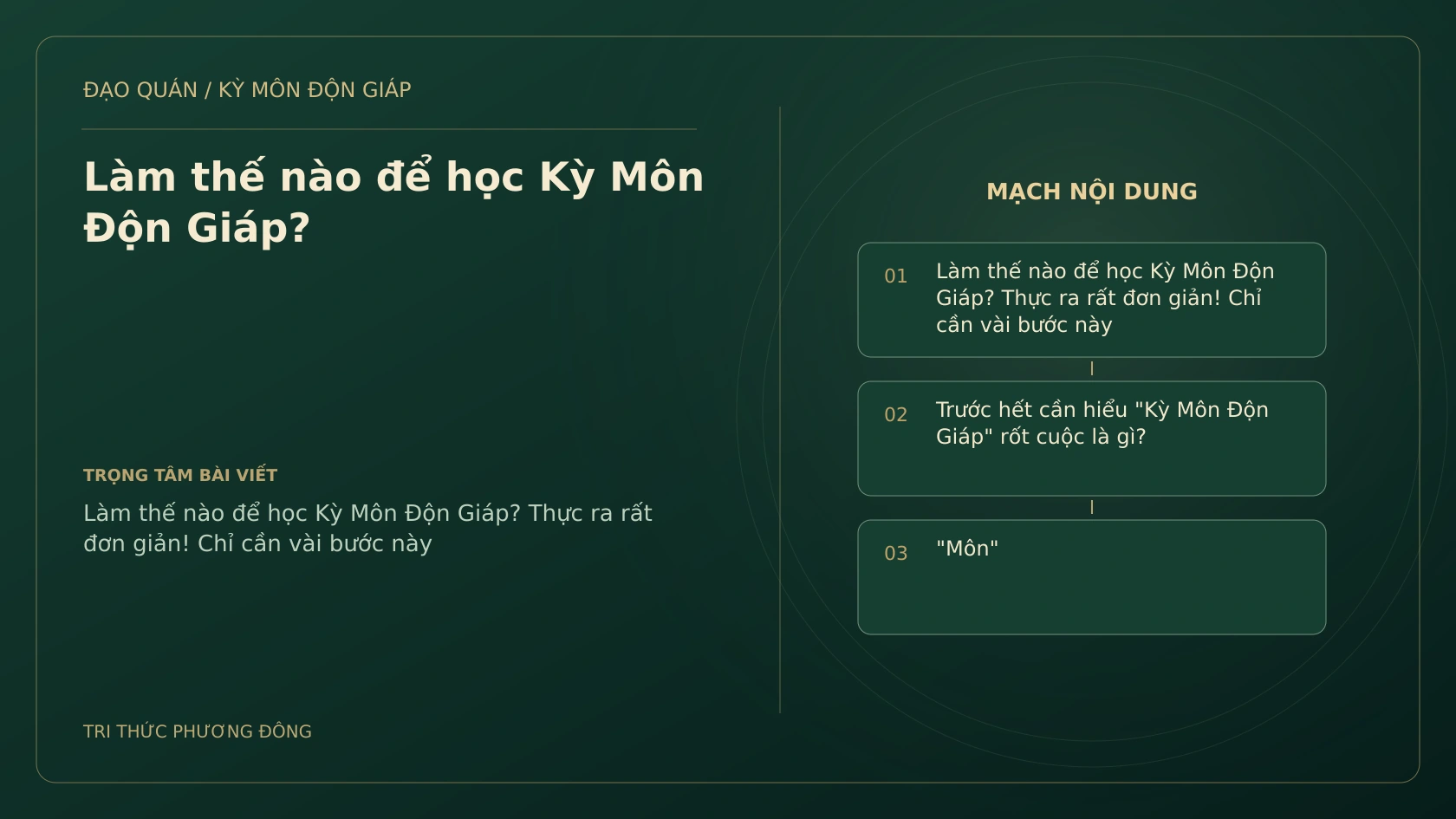 Làm thế nào để học Kỳ Môn Độn Giáp?