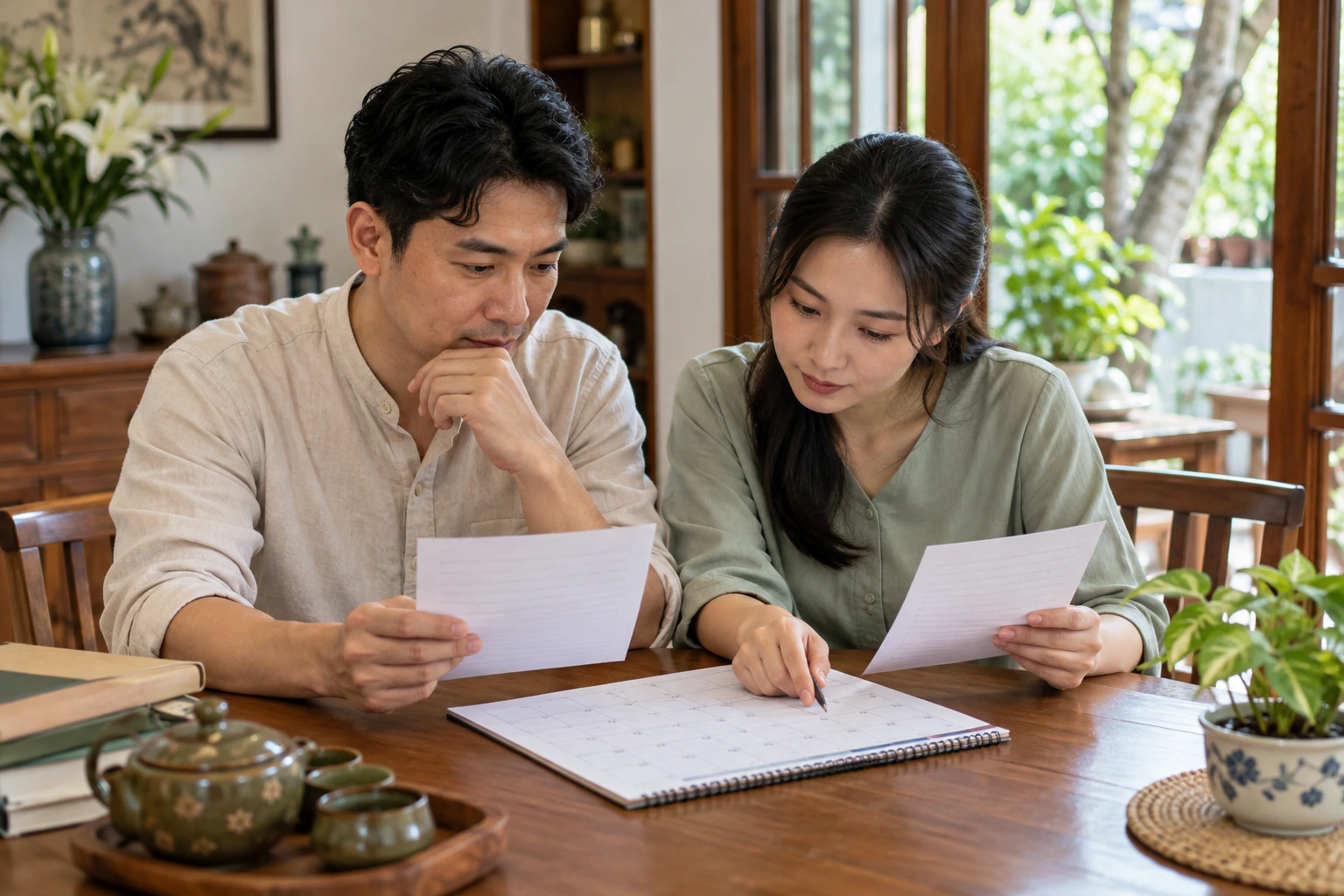 Can Chi vợ chồng: ghi hợp, xung và hại riêng — ảnh minh họa chân thực được tạo sinh