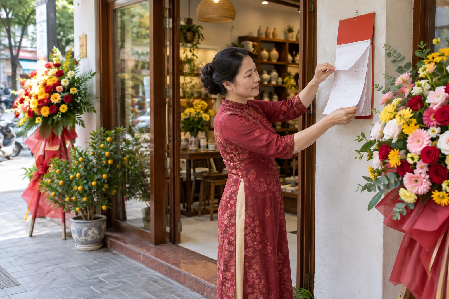 Ngày khai trương: trực của ngày và mục đích mở hàng — ảnh minh họa chân thực được tạo sinh