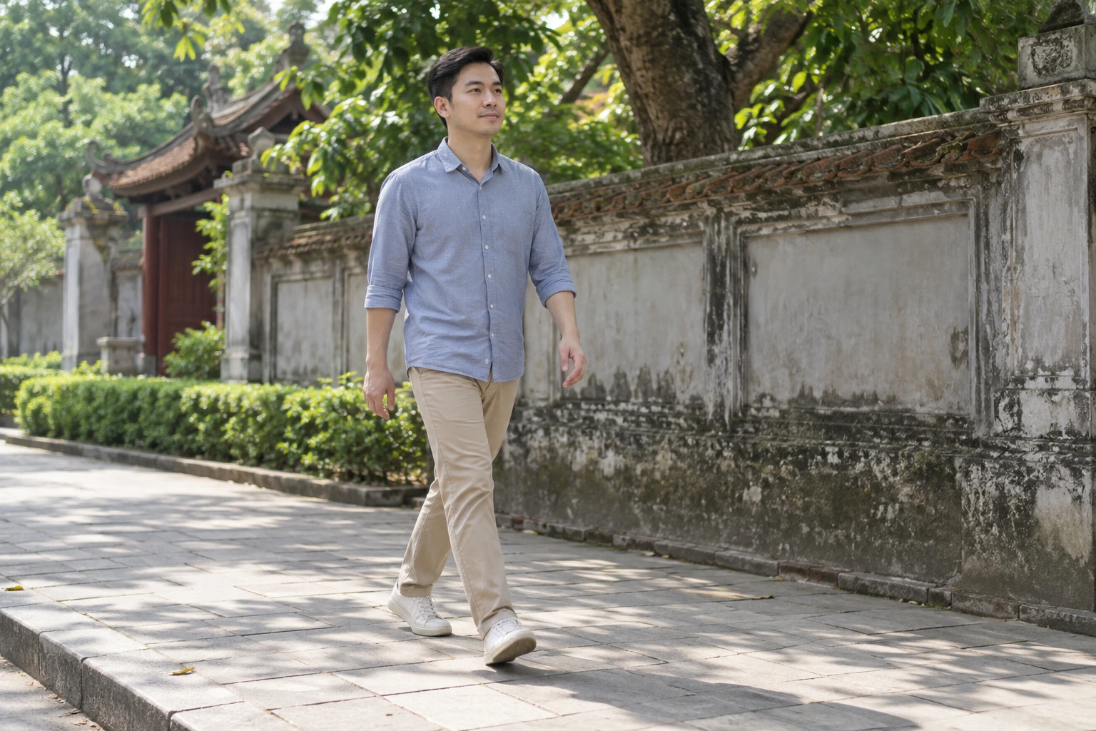 Tướng dáng đi: nhịp bước, trục thân và cách luận — ảnh minh họa chân thực được tạo sinh