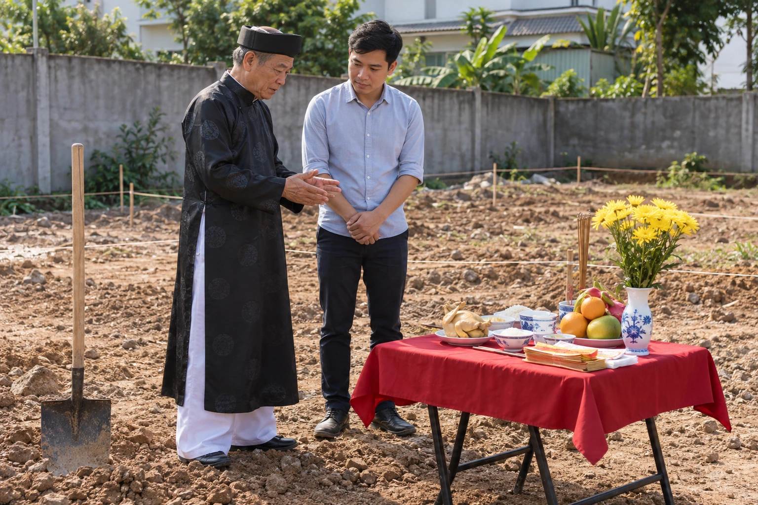 Mượn tuổi làm nhà: người đại diện và các mốc lễ — ảnh minh họa chân thực được tạo sinh