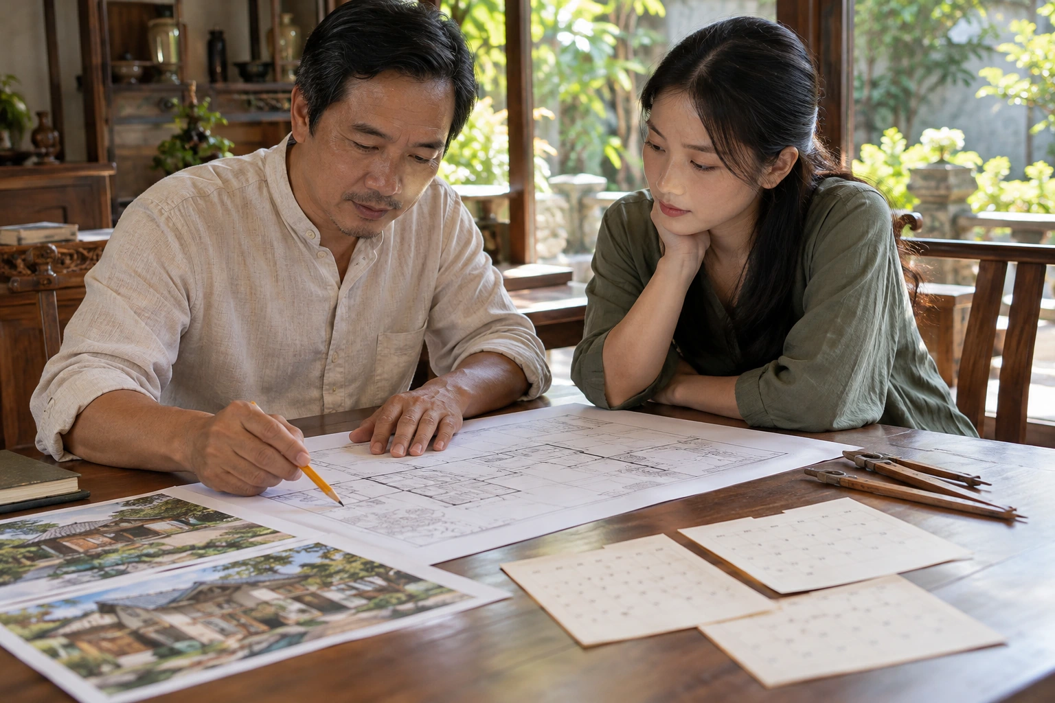 Tam Tai: bốn nhóm tuổi và ba năm tương ứng — ảnh minh họa chân thực được tạo sinh